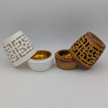 Modern Geometric Arabic Oud & Bukhoor Charcoal Burner – Wood-Grain or White Finish